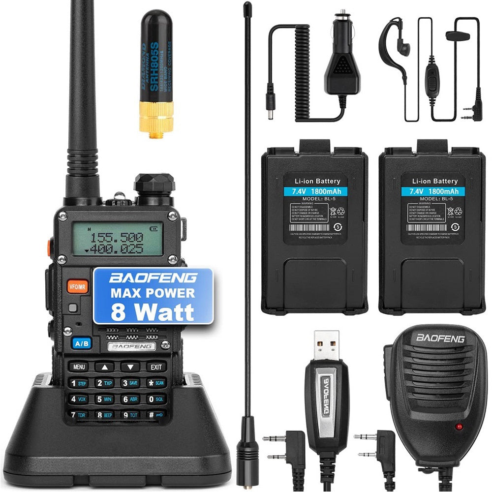 UV-5R Pro Ham Radio UHF/VHF Dual-band Watt Full Kit