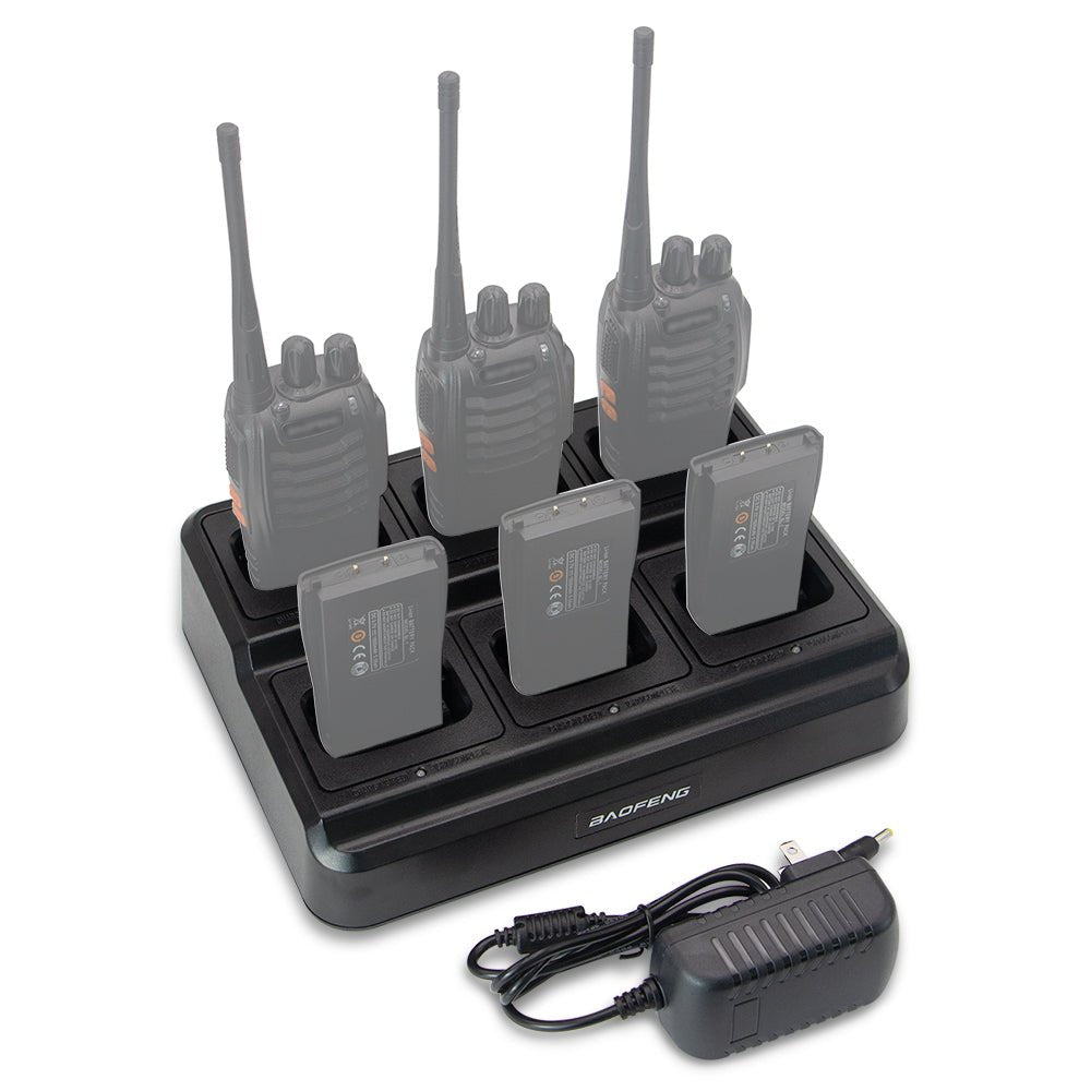 6-Bank Walkie Talkie Gang Charger for Baofeng 888s Two-way Radios - Radiokie.com