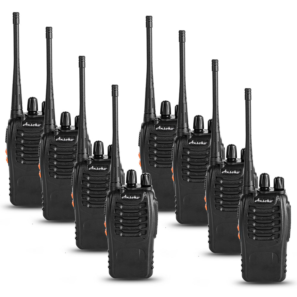 FRS Walkie Talkies 16-CH Programmable 400~470MHz 8-Pack